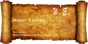 Weger Etelka névjegykártya